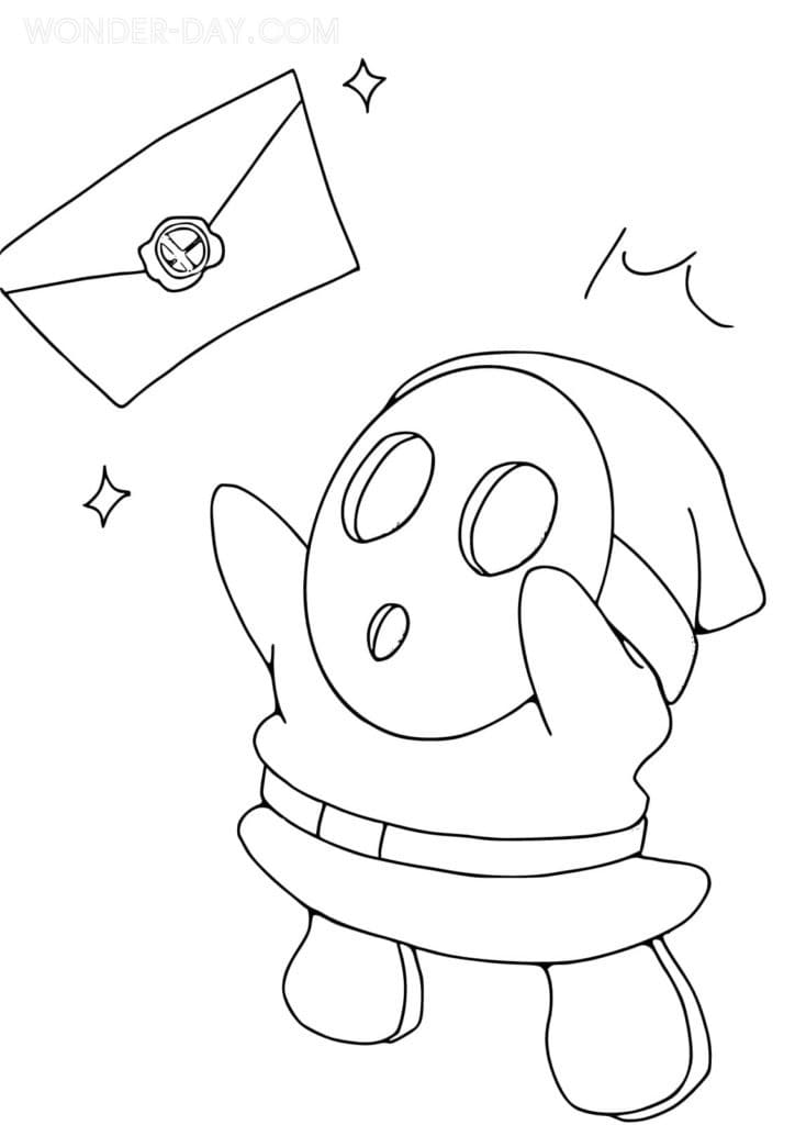 Free Shy Guy Mario Coloring Pages Coloring Cool