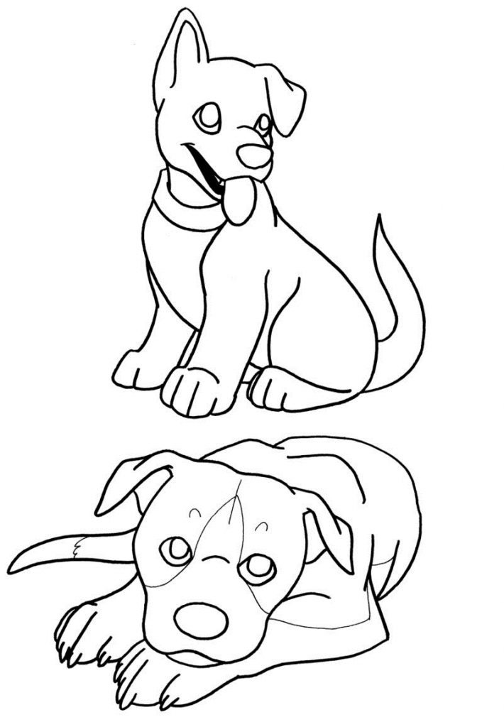 2 Puppy Coloring Page