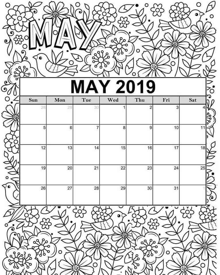 2019 Calendar May