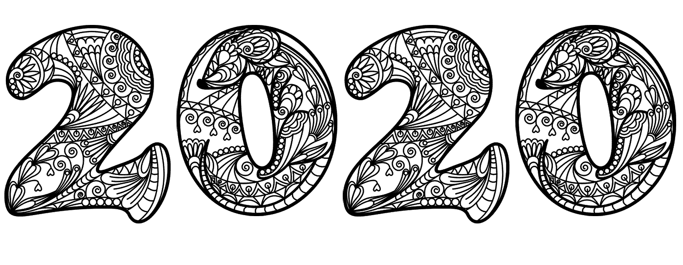 2020 Chinese Year Of The Rat Zentangle Coloring Page