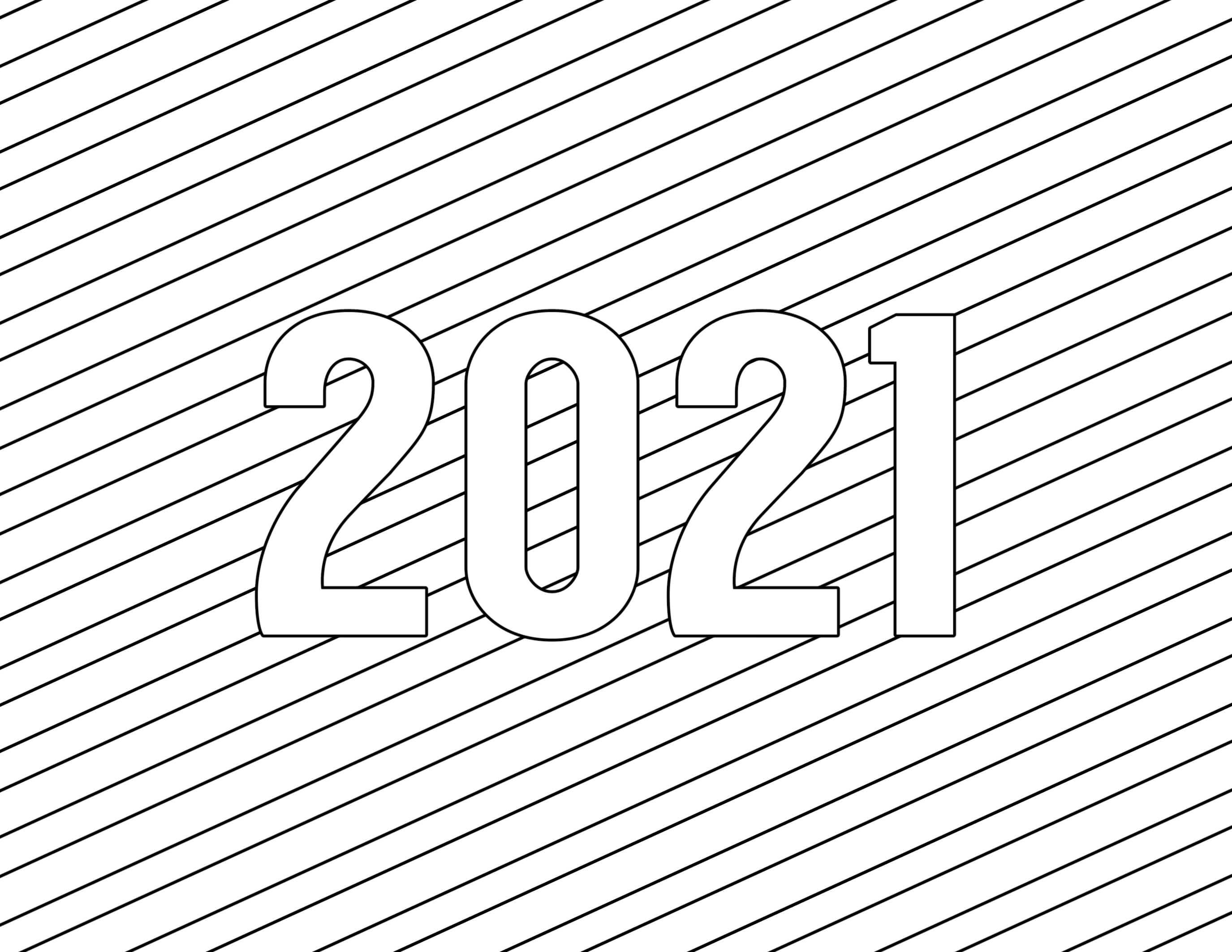 2021 Year Coloring Page