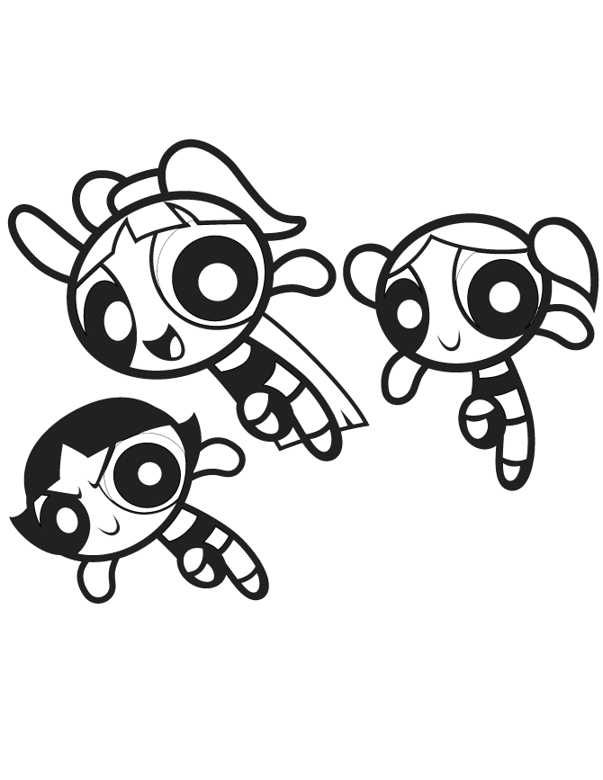 3 Powerpuff Girls Coloring Page