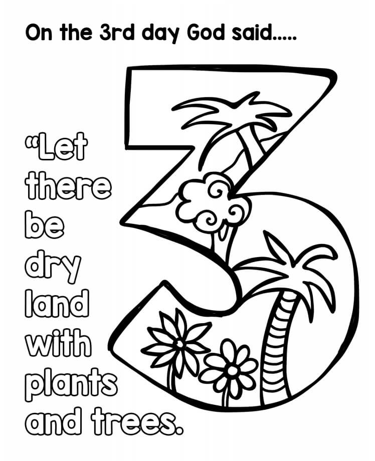 Cool 3rd Day of Creation Coloring Page