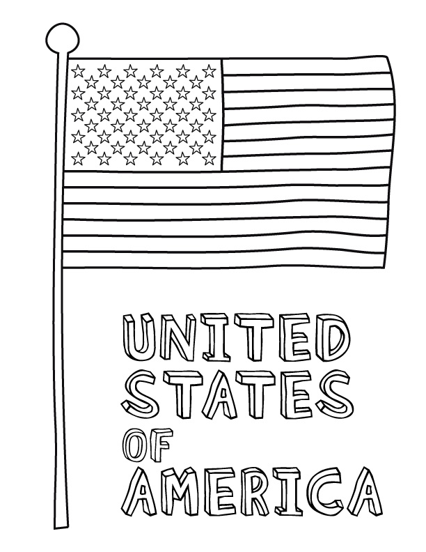 4th Of July American Flag Coloring Page