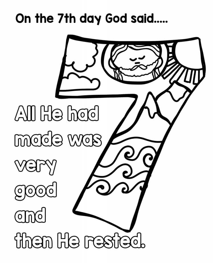Cool 7th Day of Creation Coloring Page