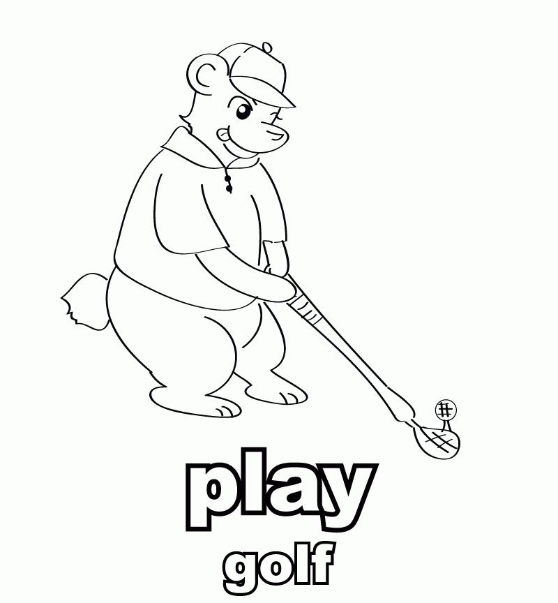 Play-Golf Coloring Page
