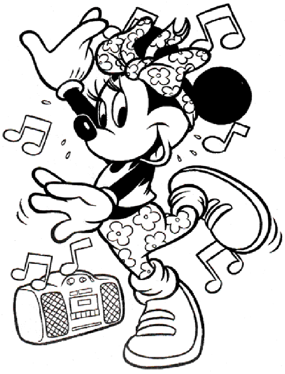 80s Minnie Disney Coloring Page