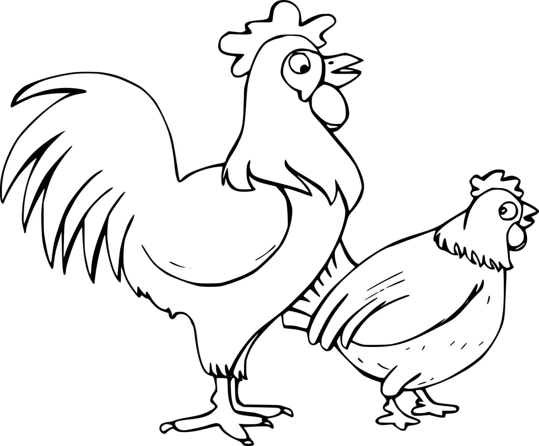 A Rooster And A Hen