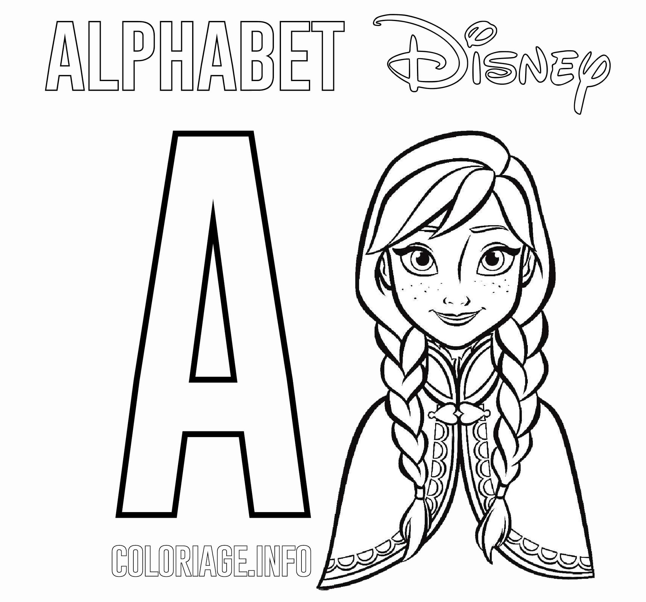 A For Anna From Frozen Coloring Page