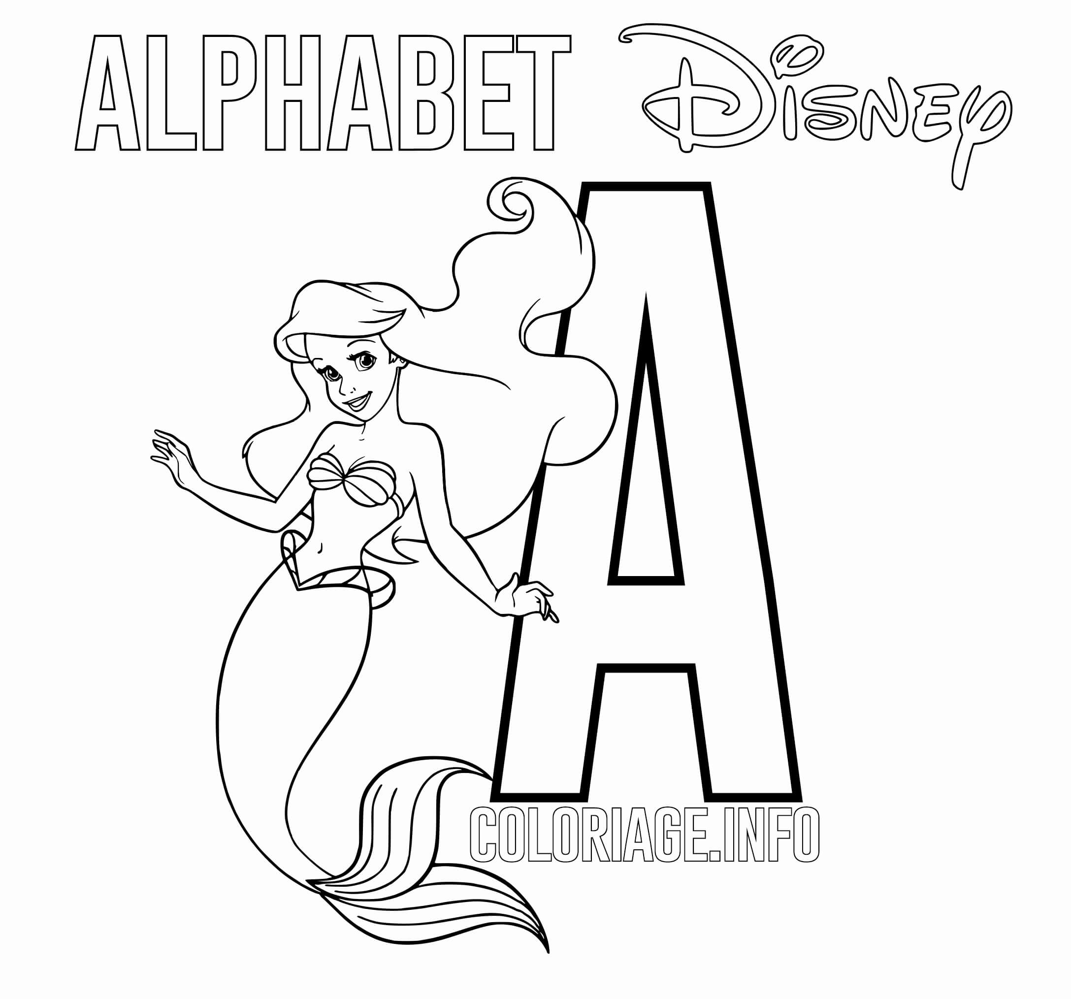 A For Ariel Coloring Page