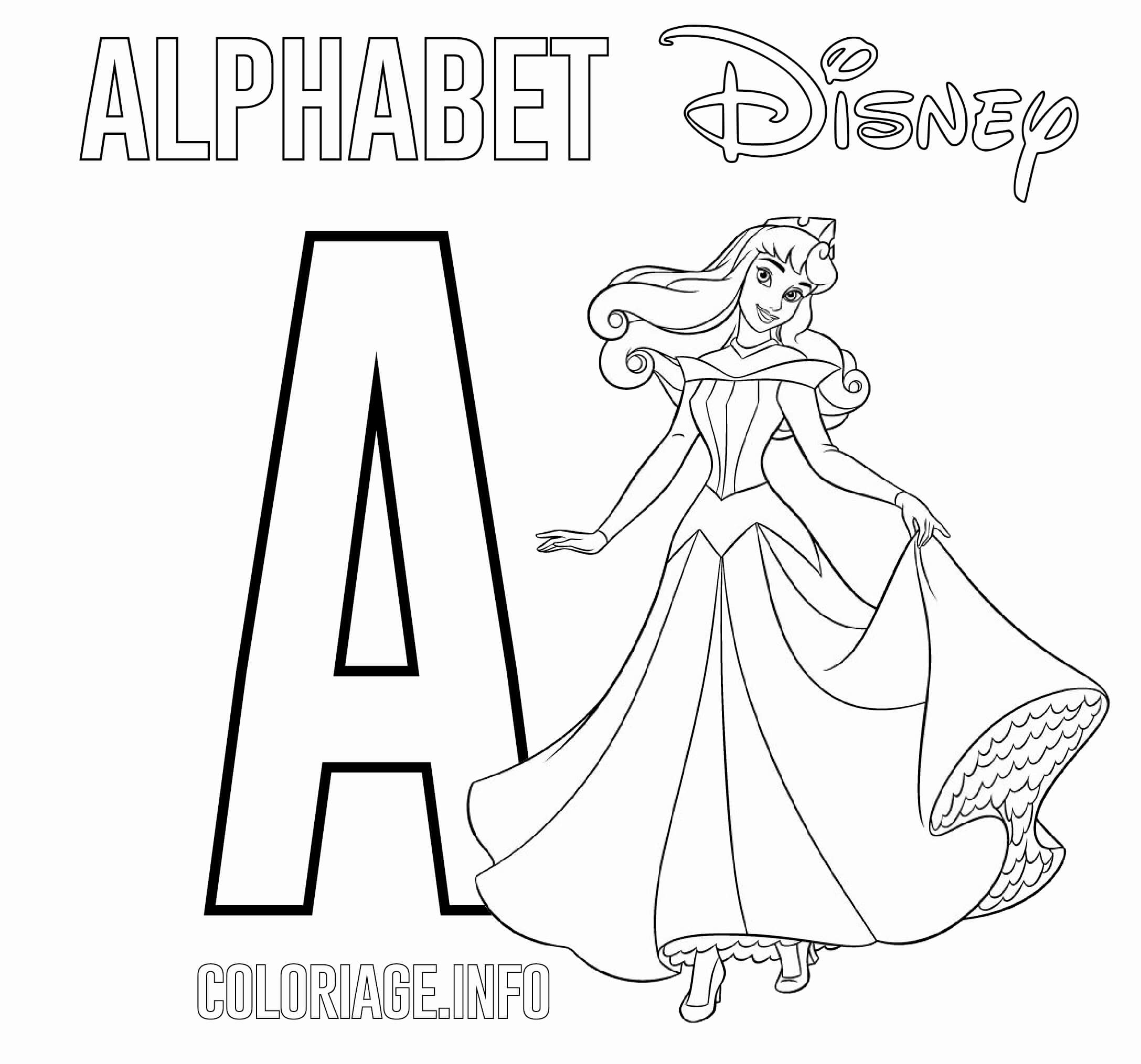 A For Aurora Disney Princess Coloring Page