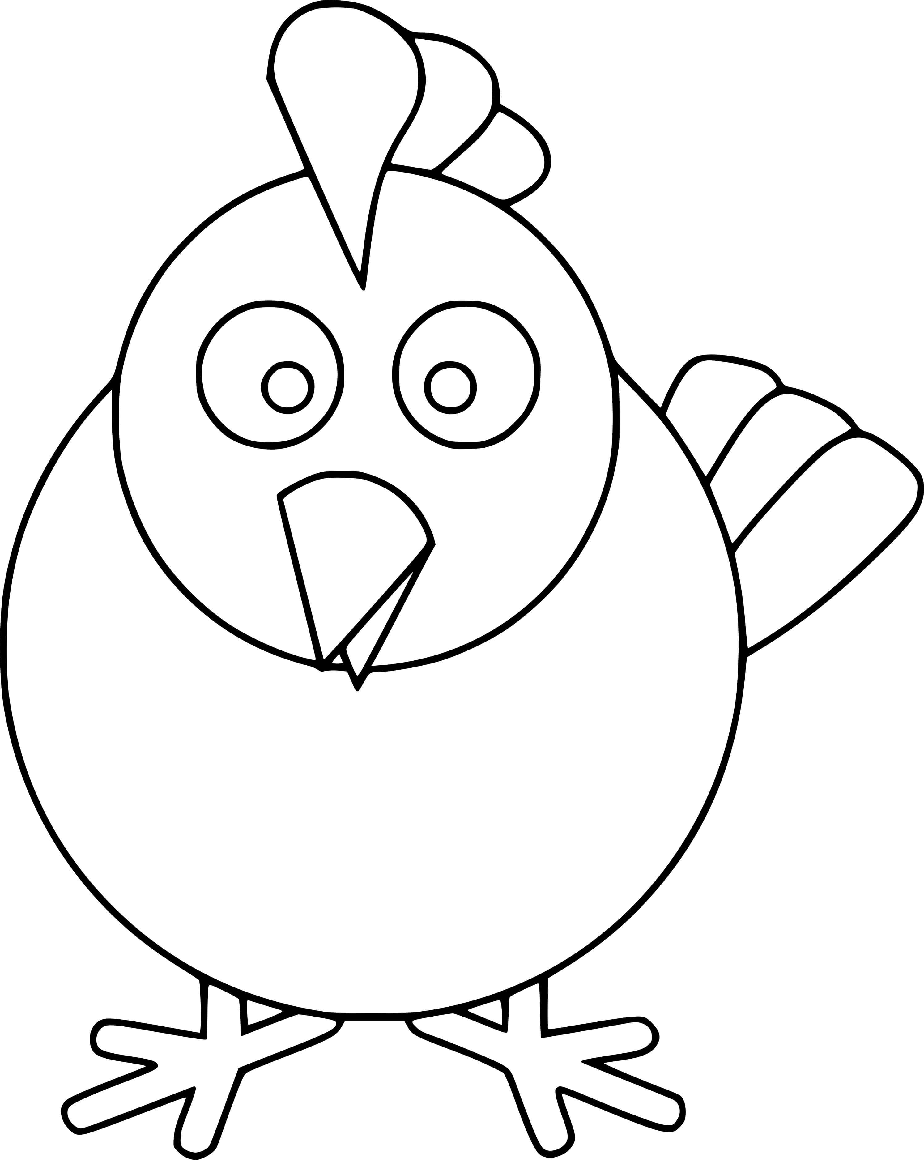Abstract Chicken Coloring Page