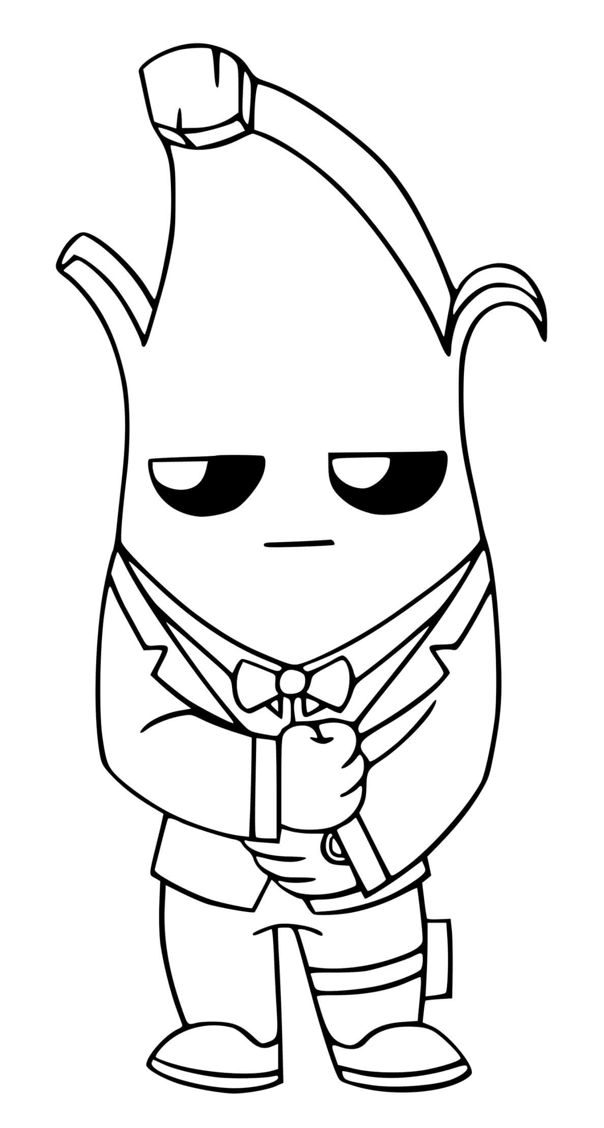 Agent Peely Ghost Fortnite Coloring Page