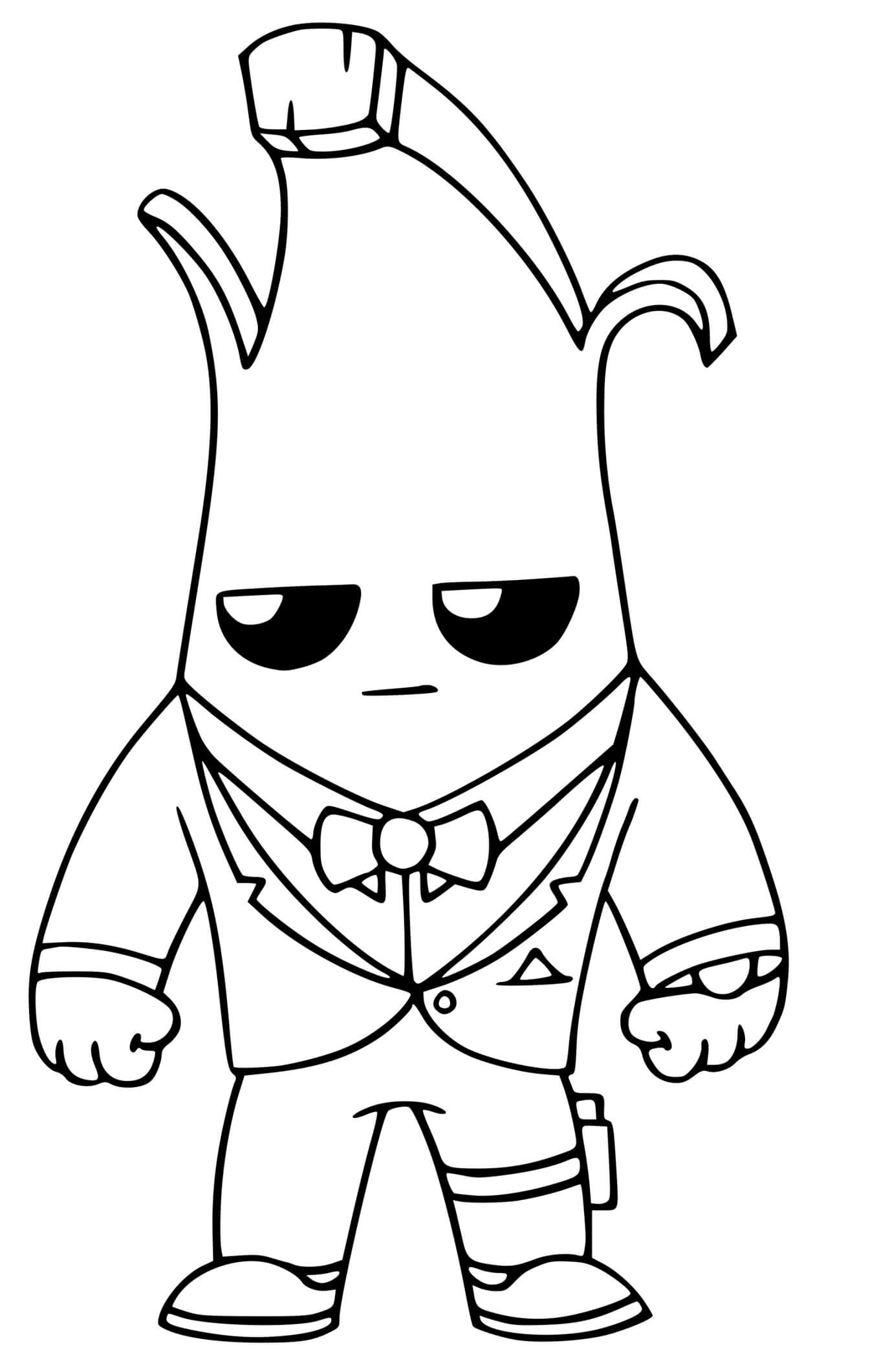 Agent Peely Top Secret Fortnite Coloring Page