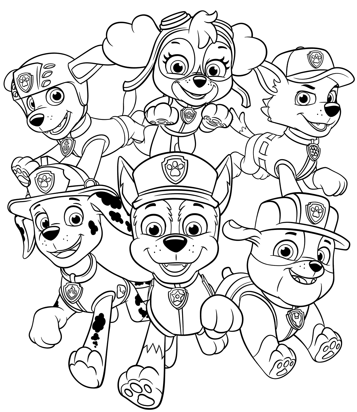 All Paw Patrol Pups Coloring Page