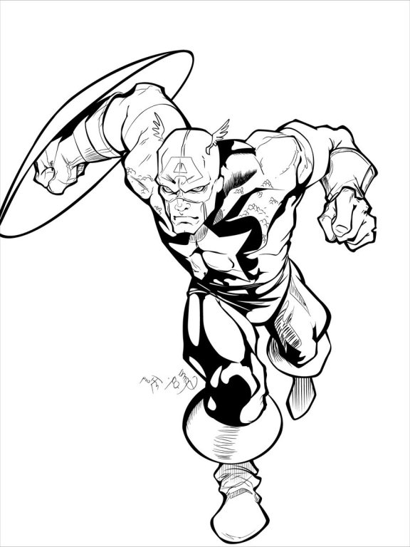 Angry Captain America F806 Coloring Page