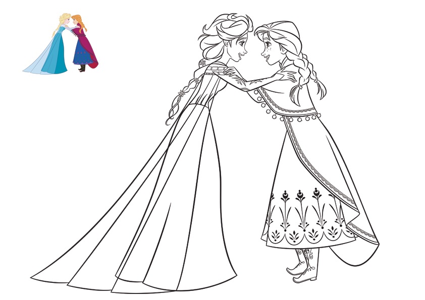 Anna Confides A Secret To Elsa Frozen Coloring Page