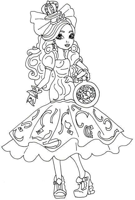 Apple White Way Too Wonderland Ever After High Coloring Page