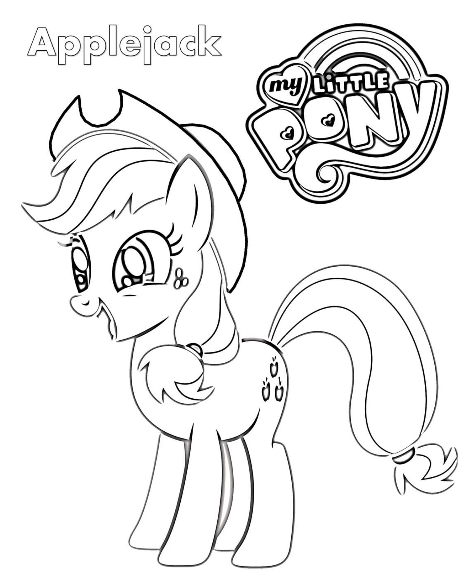Applejack MLP Coloring Pages   Coloring Cool