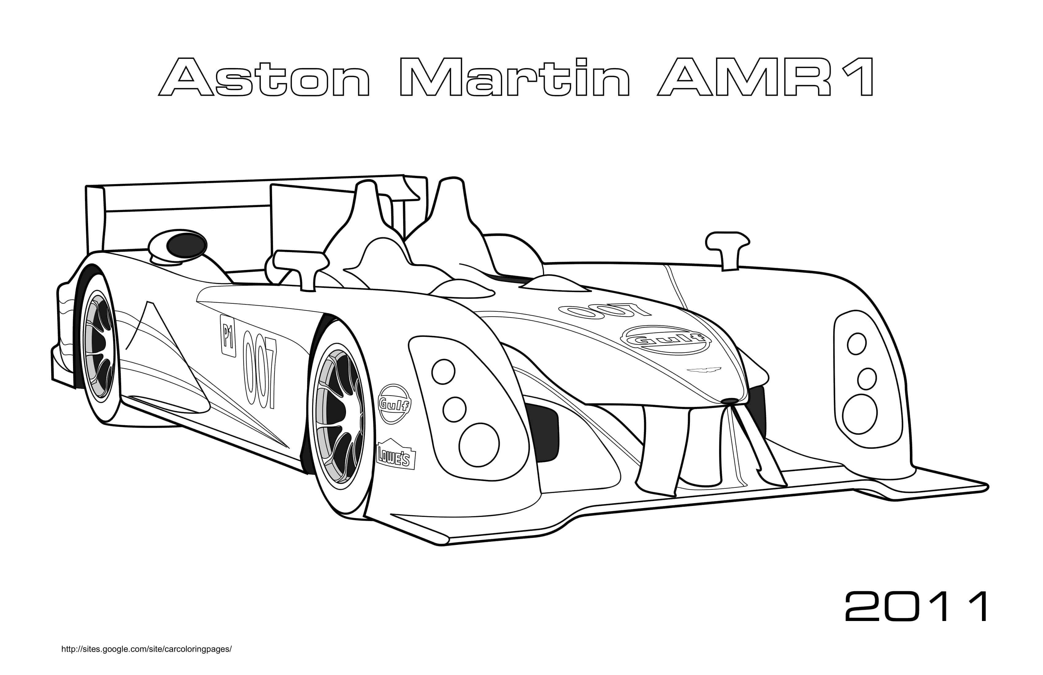Aston Martin Amr1 2011 Coloring Page