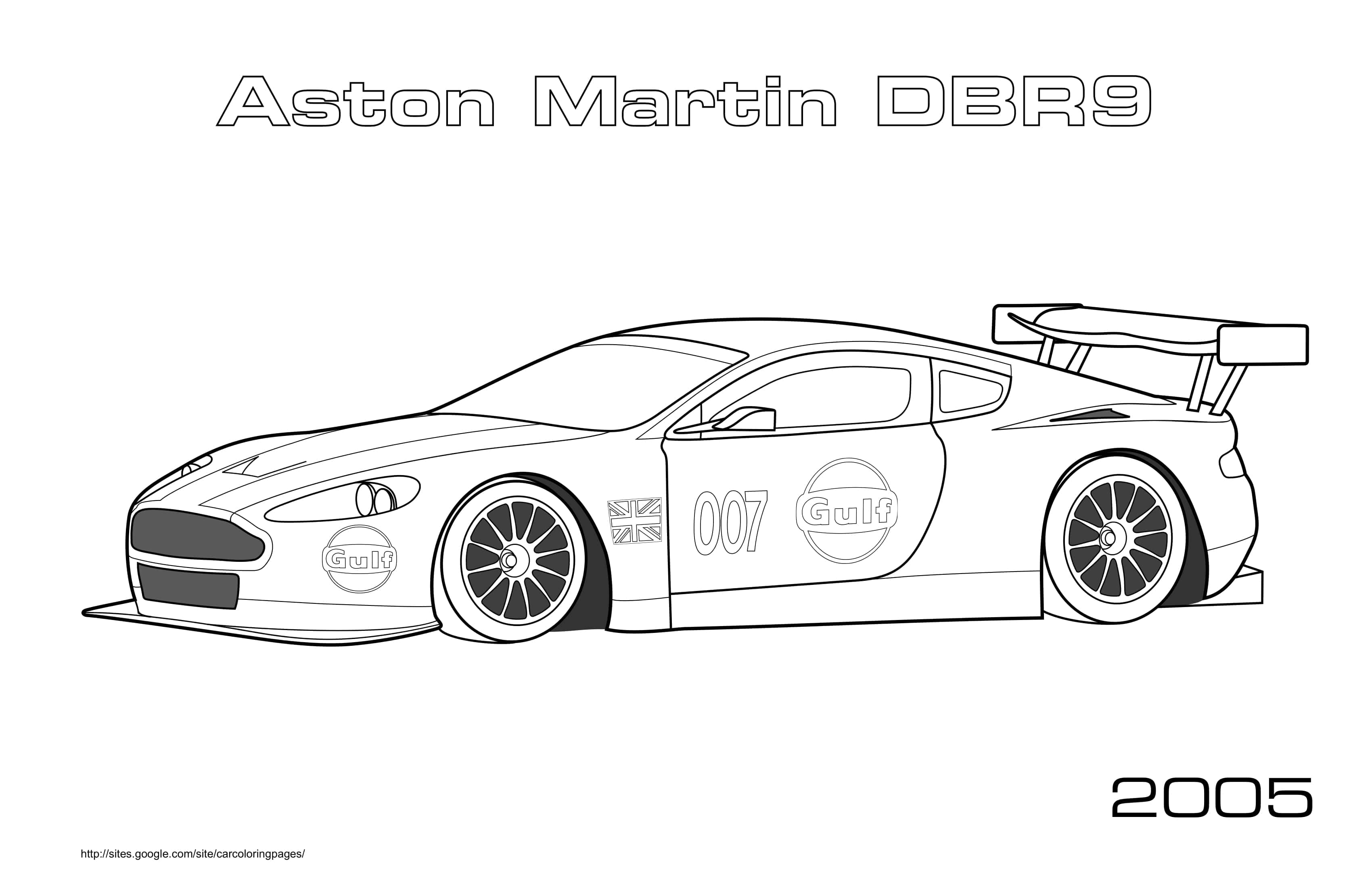 Aston Martin Dbr9 2005 Coloring Page