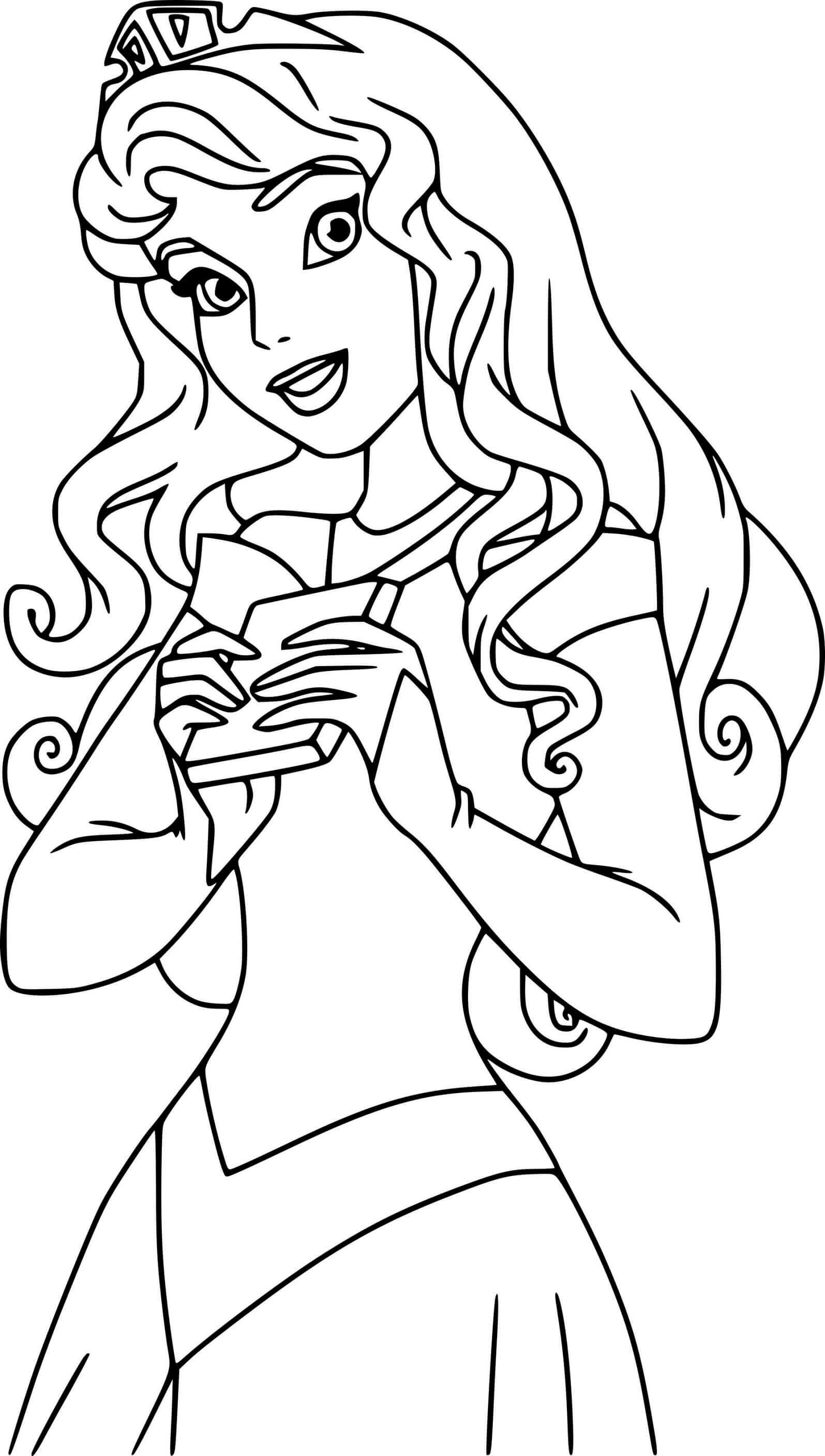 Aurora Holds A Book Disney Princess Coloring Pages   Coloring Cool