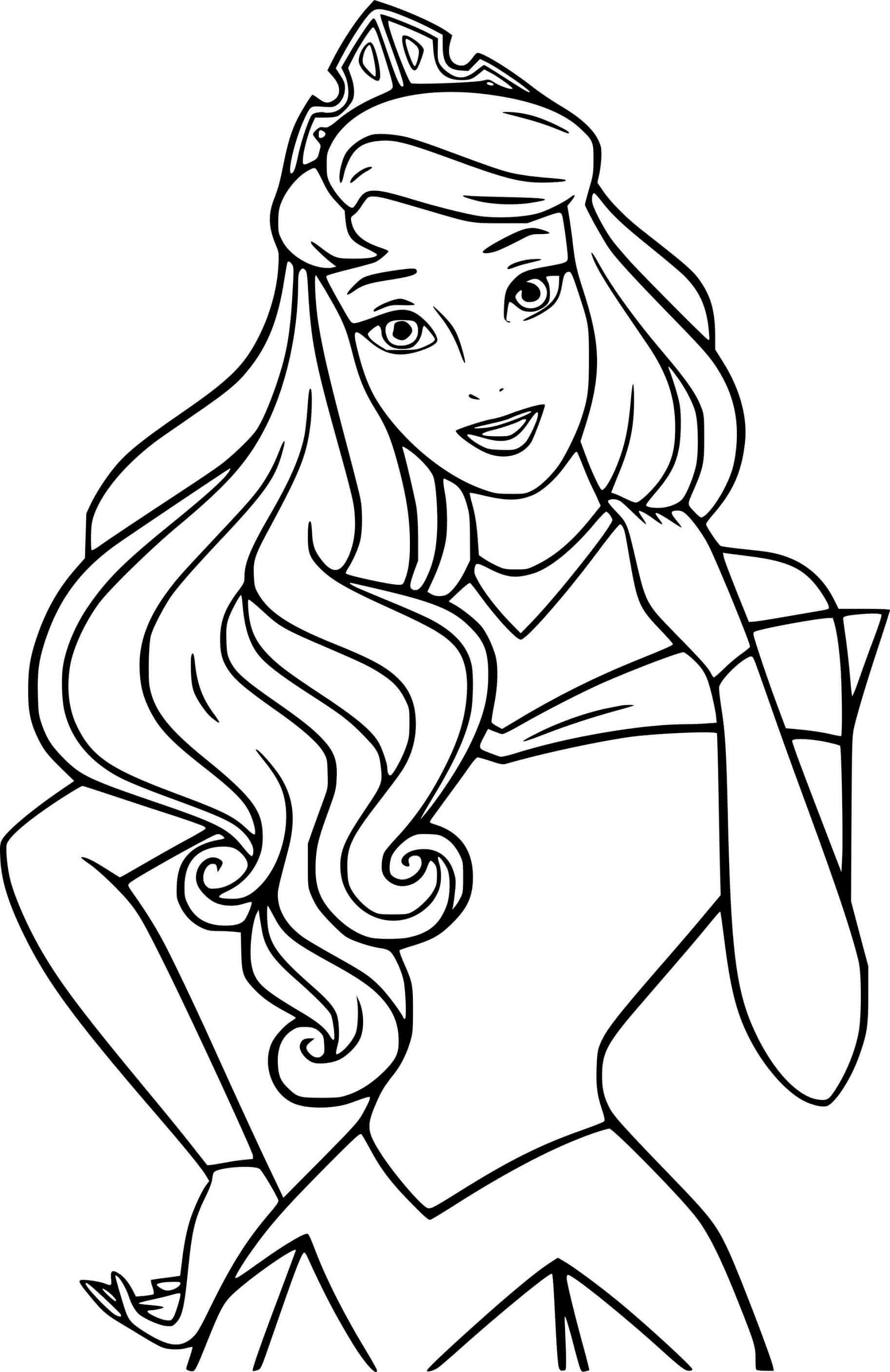 Aurora Wears A Crown Disney Princess Coloring Pages   Coloring Cool