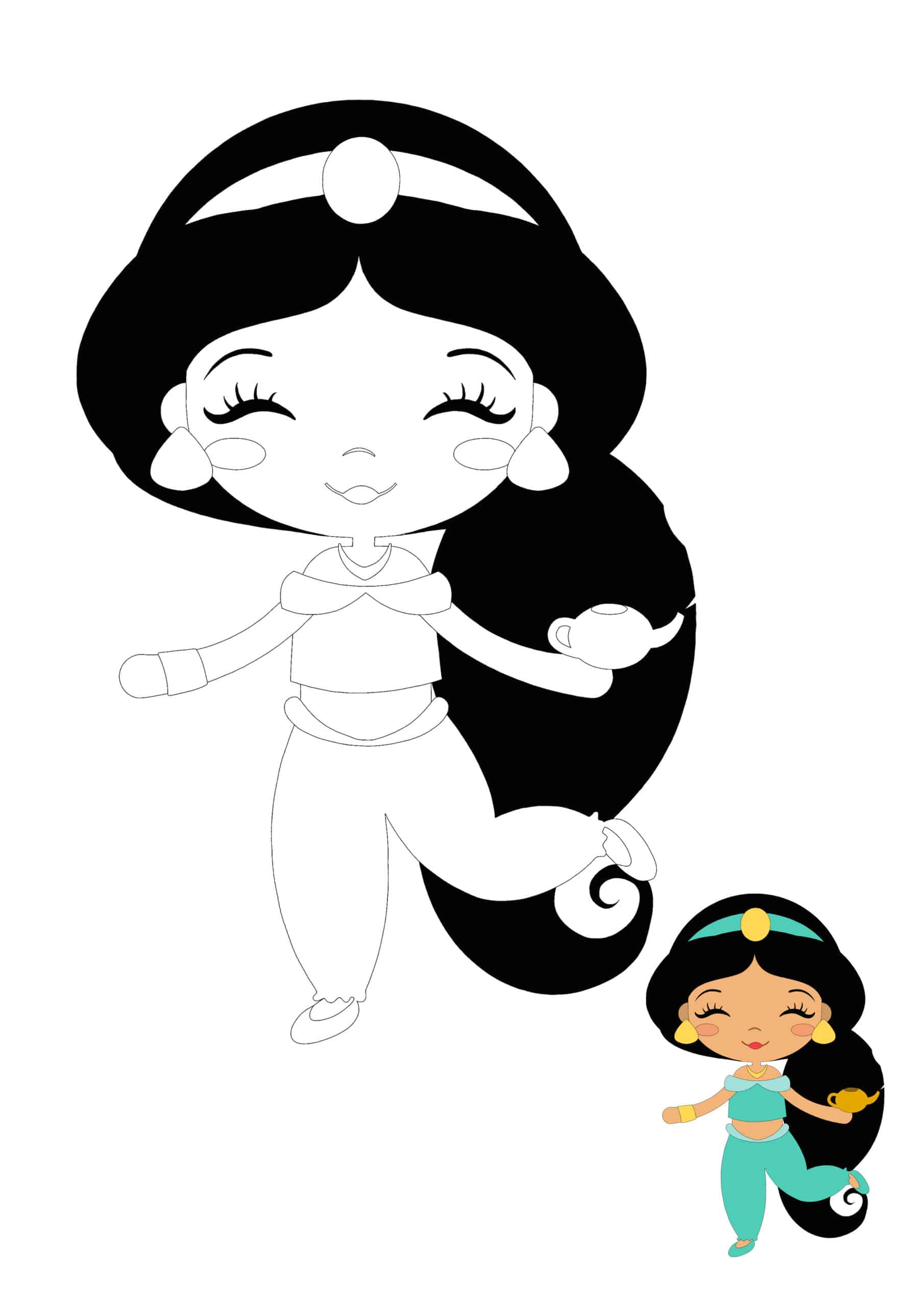 Baby Disney Princess Jasmine Coloring Page