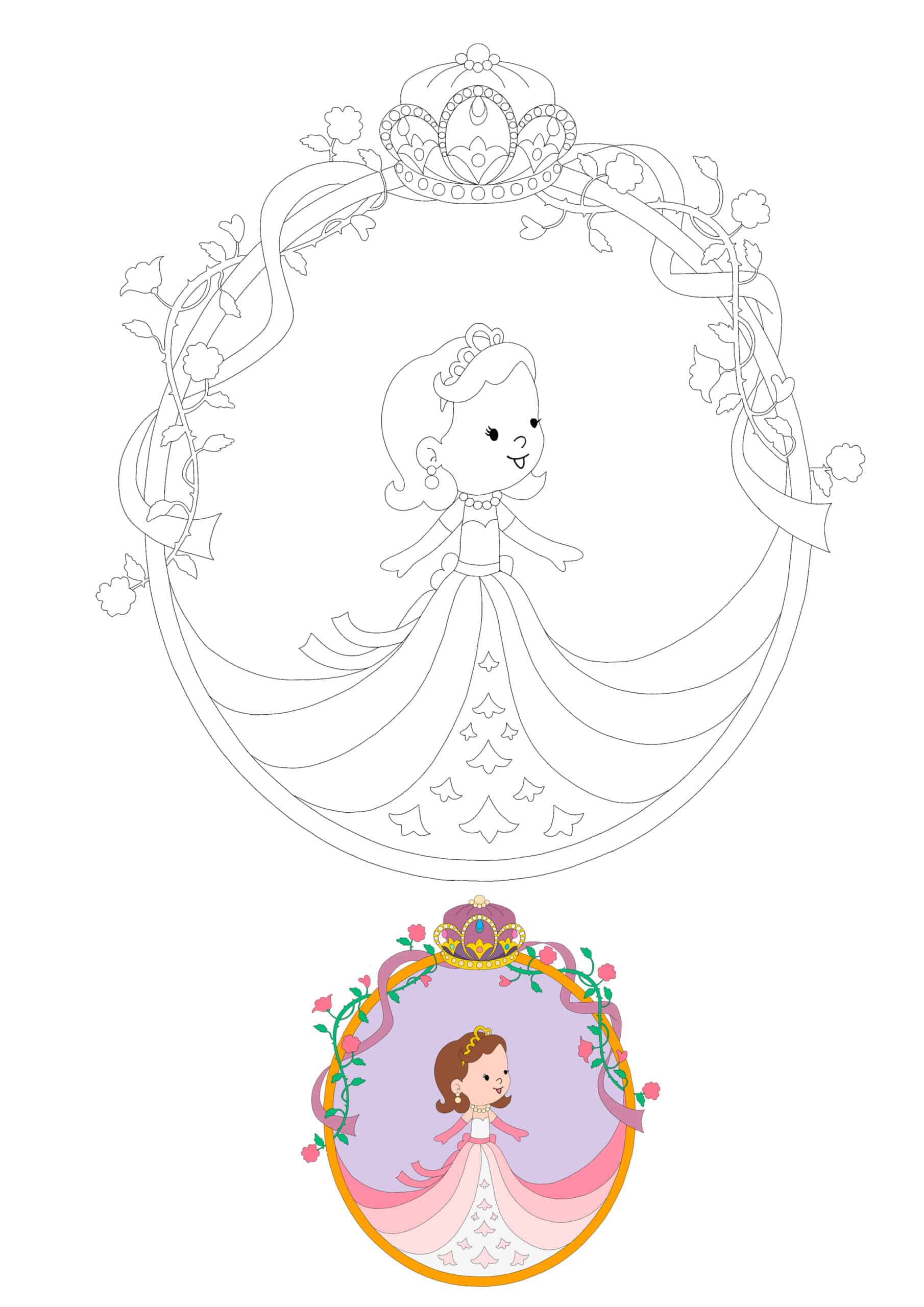 Baby Princess Crown Coloring Page