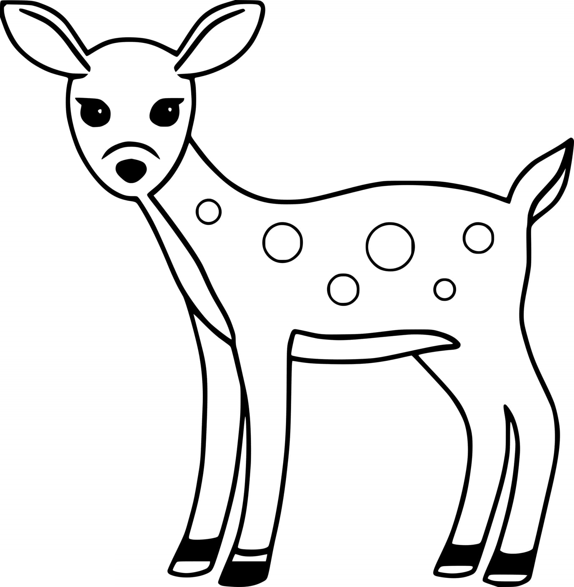 Baby Spotted Deer Coloring Page
