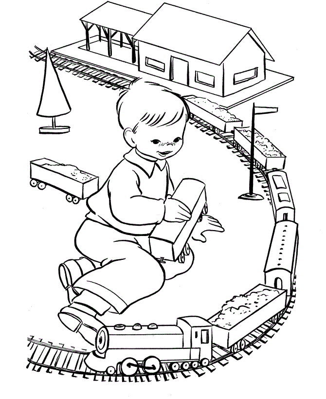 Baby Wth Train Toy 6fc9 Coloring Page
