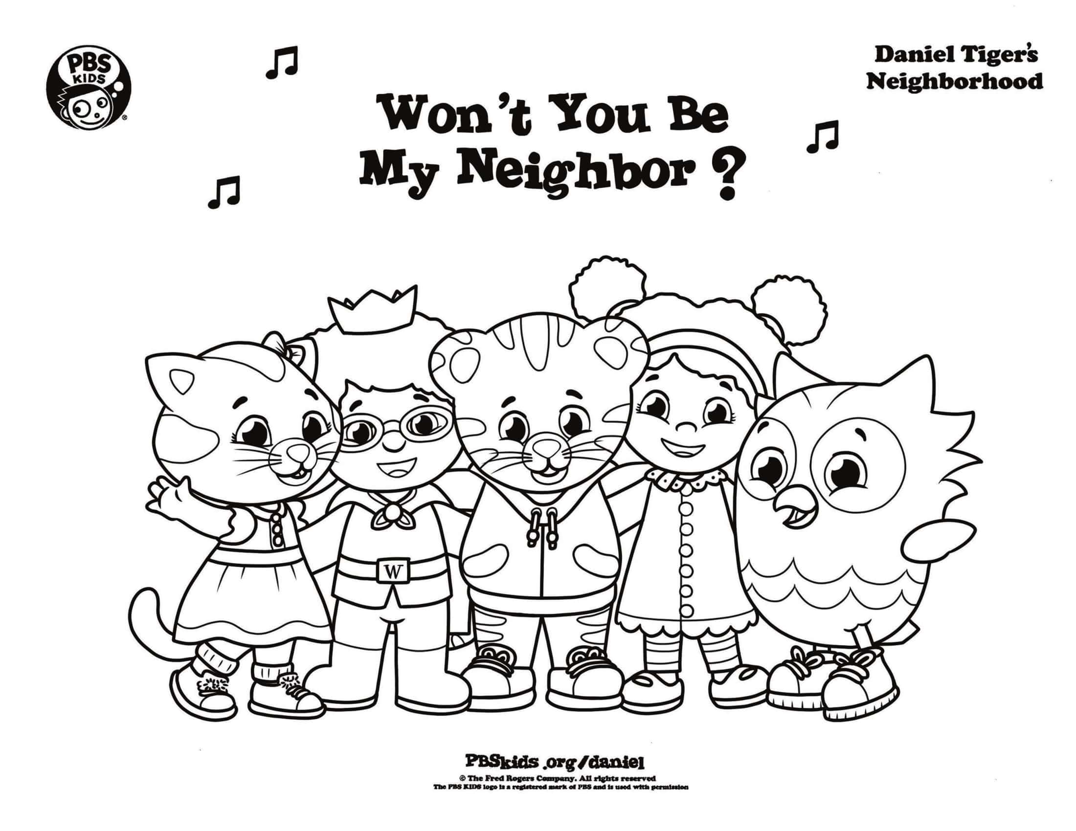 Be My Neighbor Daniel Tiger Min Coloring Page