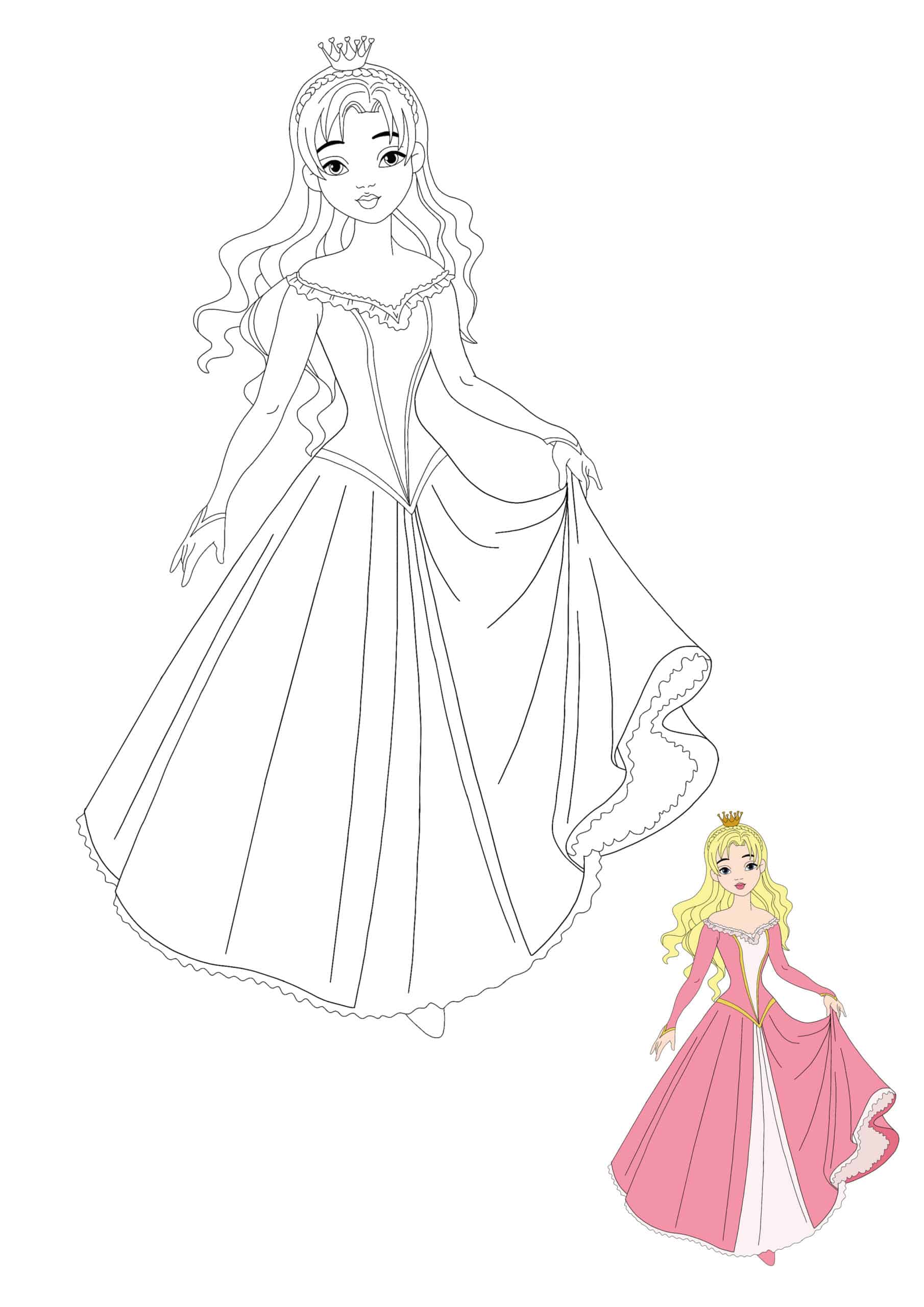 Beautiful Princess Coloring Pages   Coloring Cool
