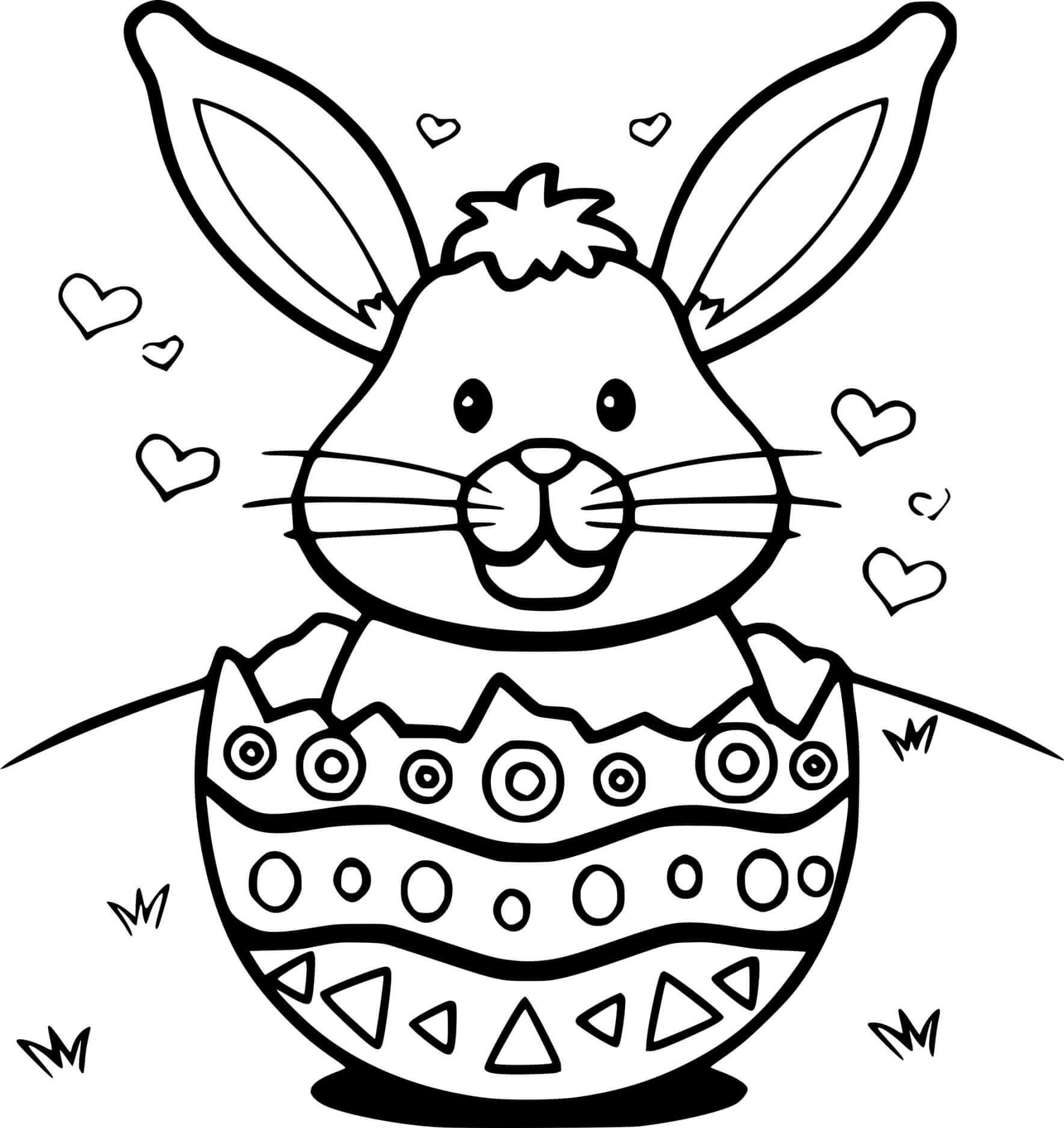 Blankly Bunny In The Easter Egg Coloring Page