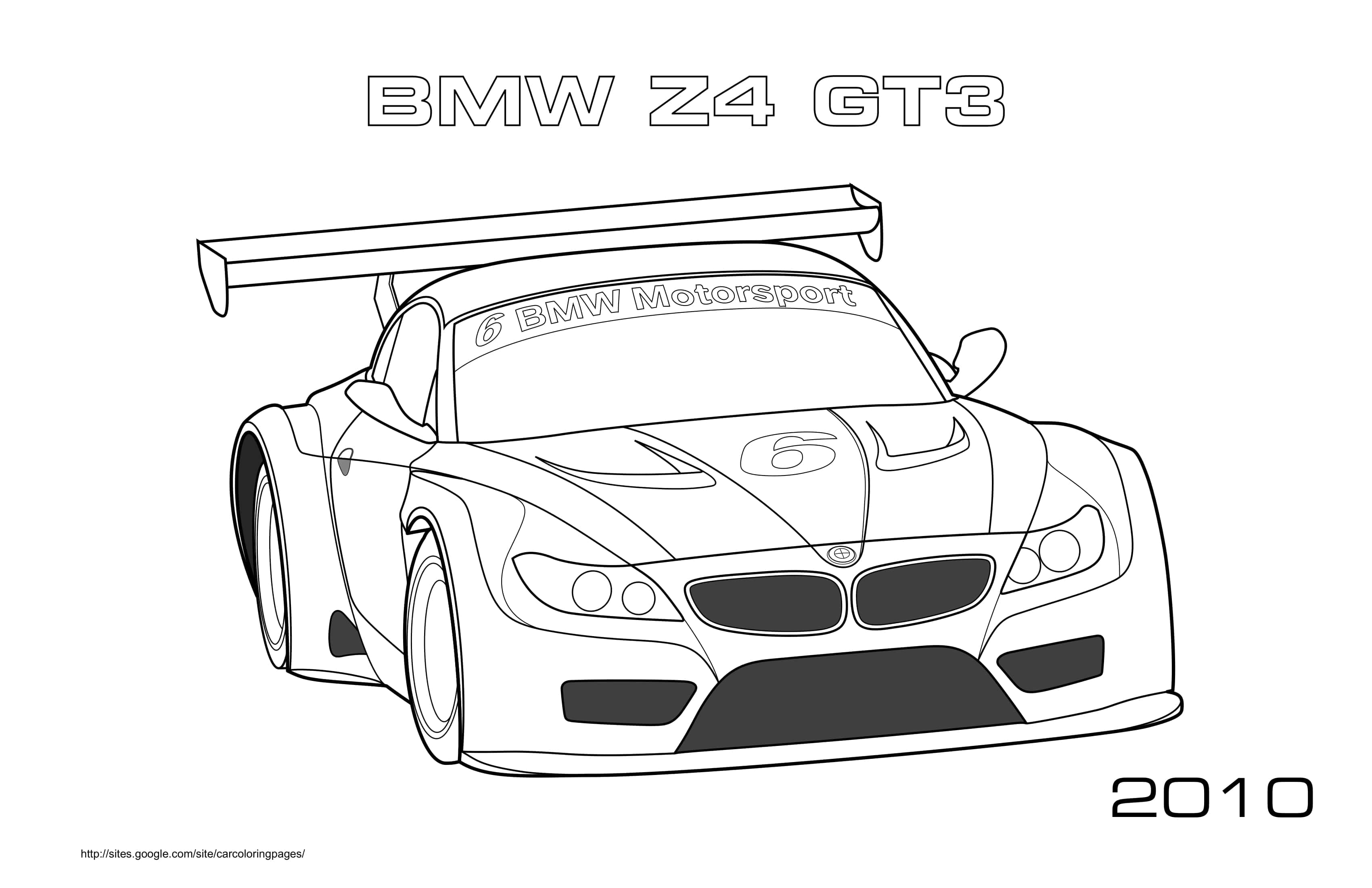 Bmw Z4 Gt3 2010 Coloring Page