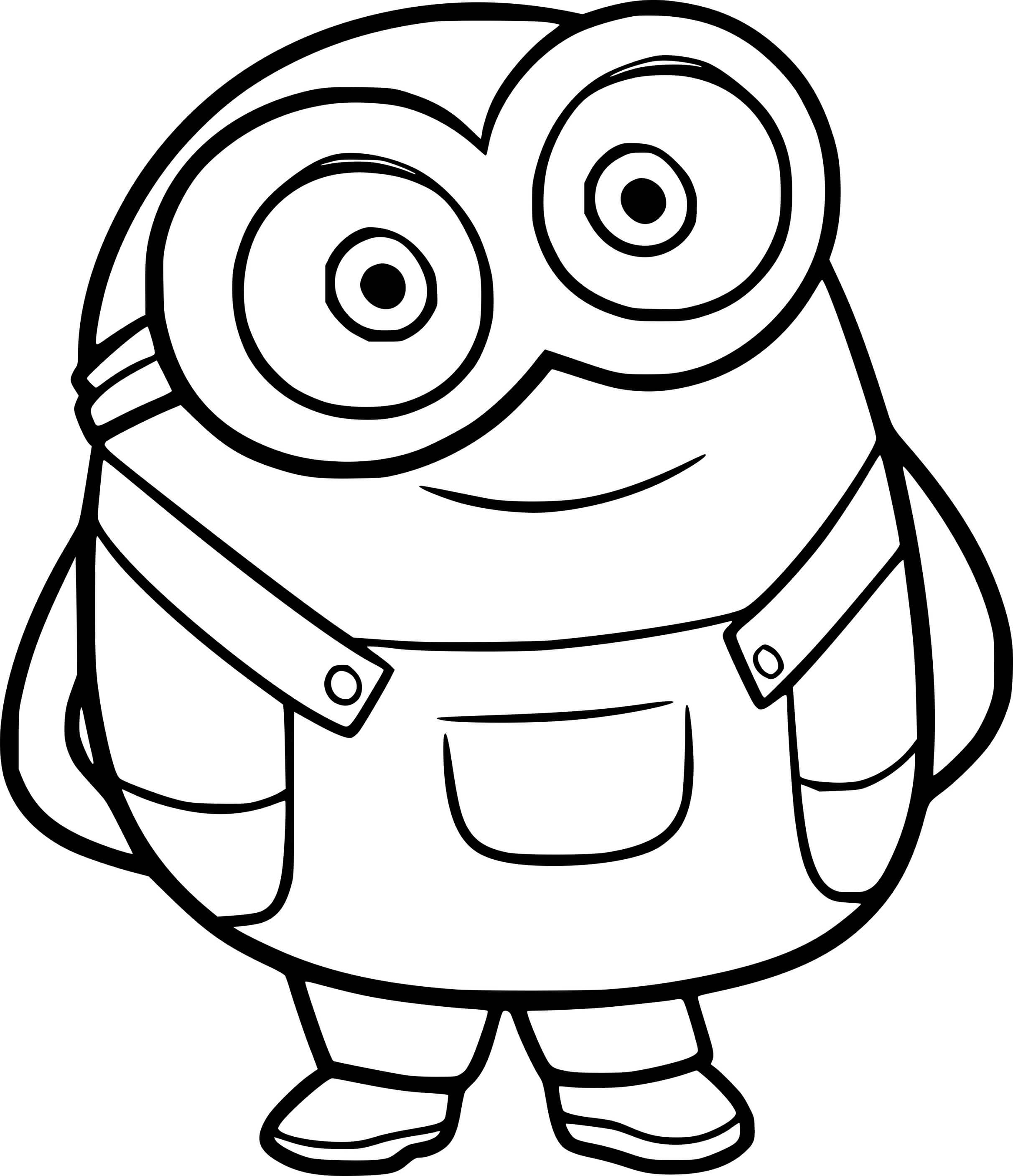 Bob Minion Smiling Coloring Pages   Coloring Cool