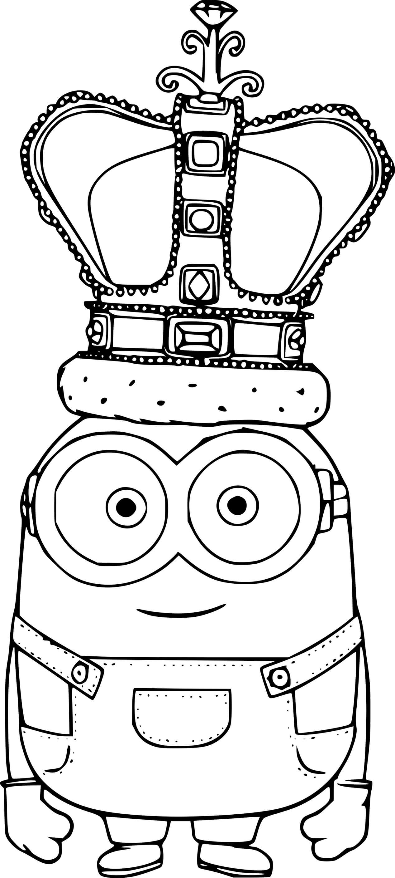 Bob Minion With The Crown Coloring Page