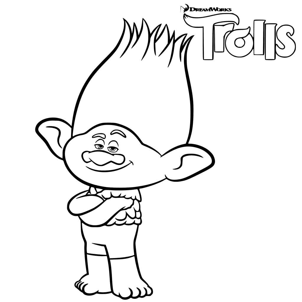 Branch Trolls Coloring Page