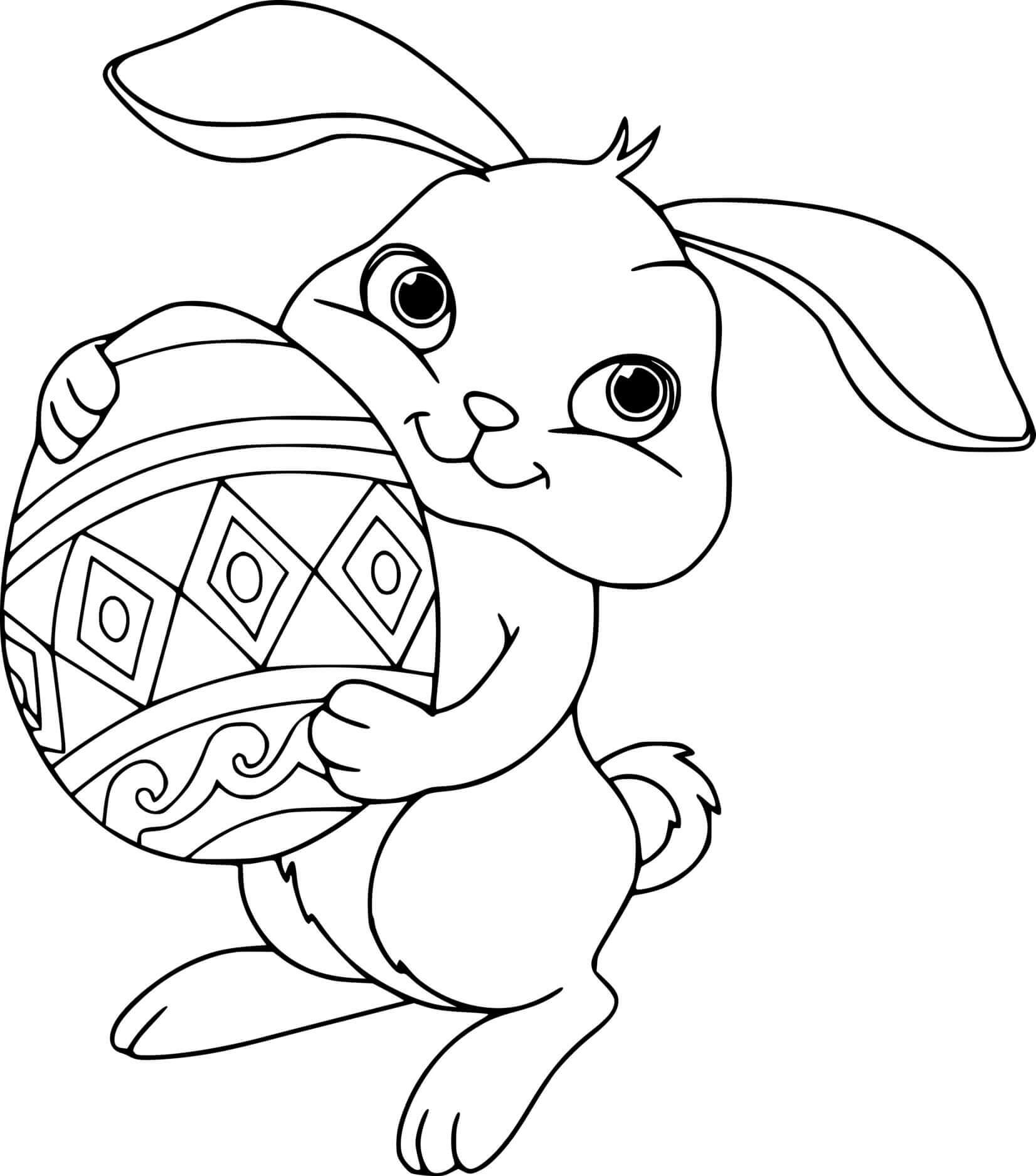 Bunny Holds A Medium Egg