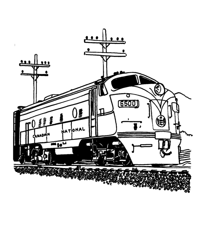 Canadian National Train 4fed Coloring Page