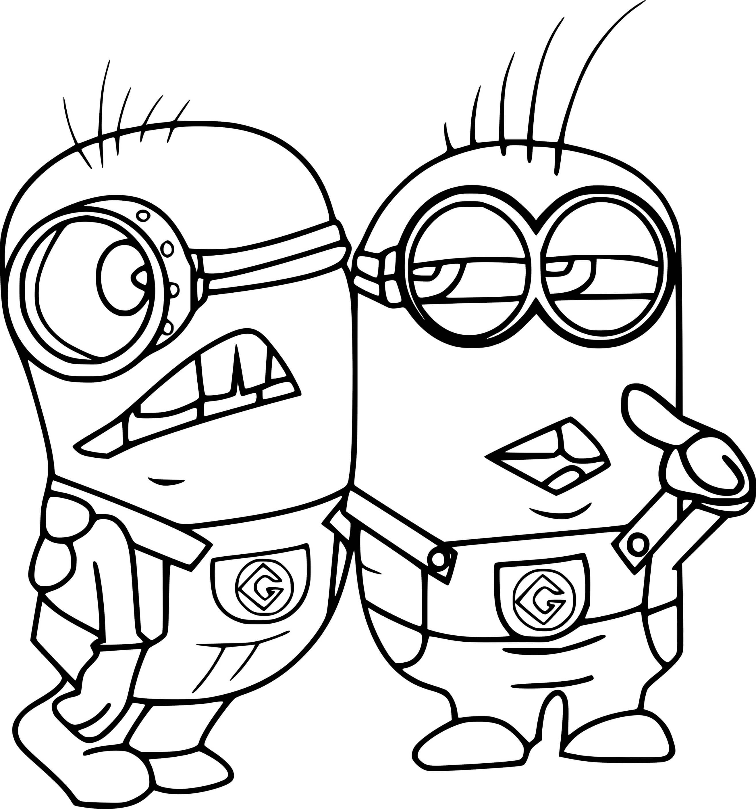 Carl And Phil Minions Coloring Page