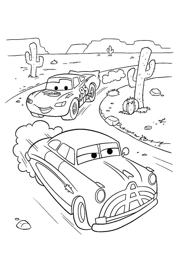 Cars Lightning McQueen Backside Cactus A4 Disney