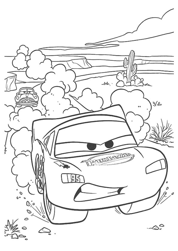 Cars Lightning McQueen In Desert A4 Disney