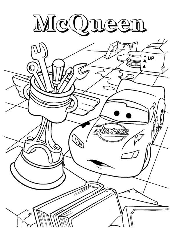 Cars The Surprised Lightning McQueen A4 Disney