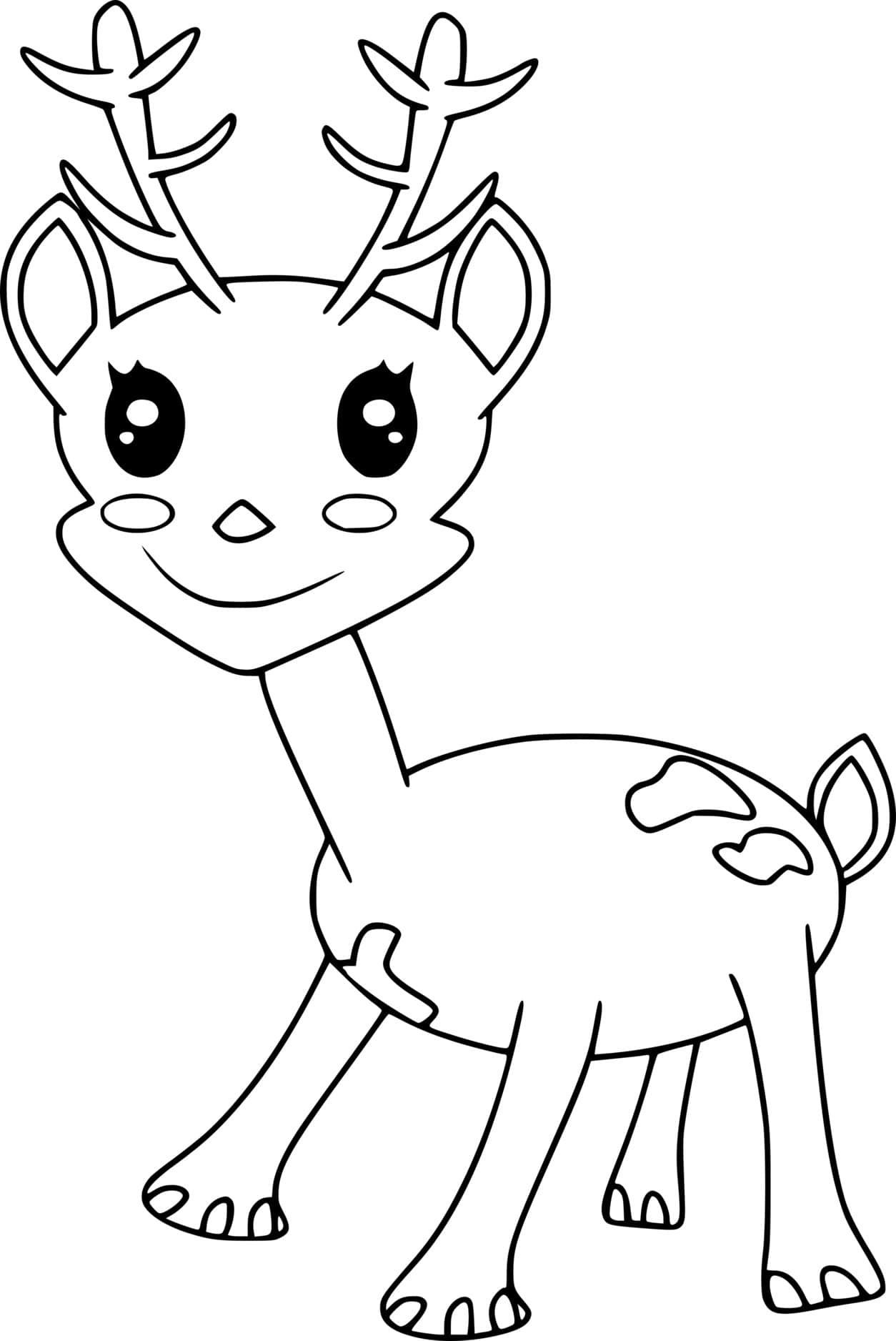 Cartoon Baby Deer Coloring Page