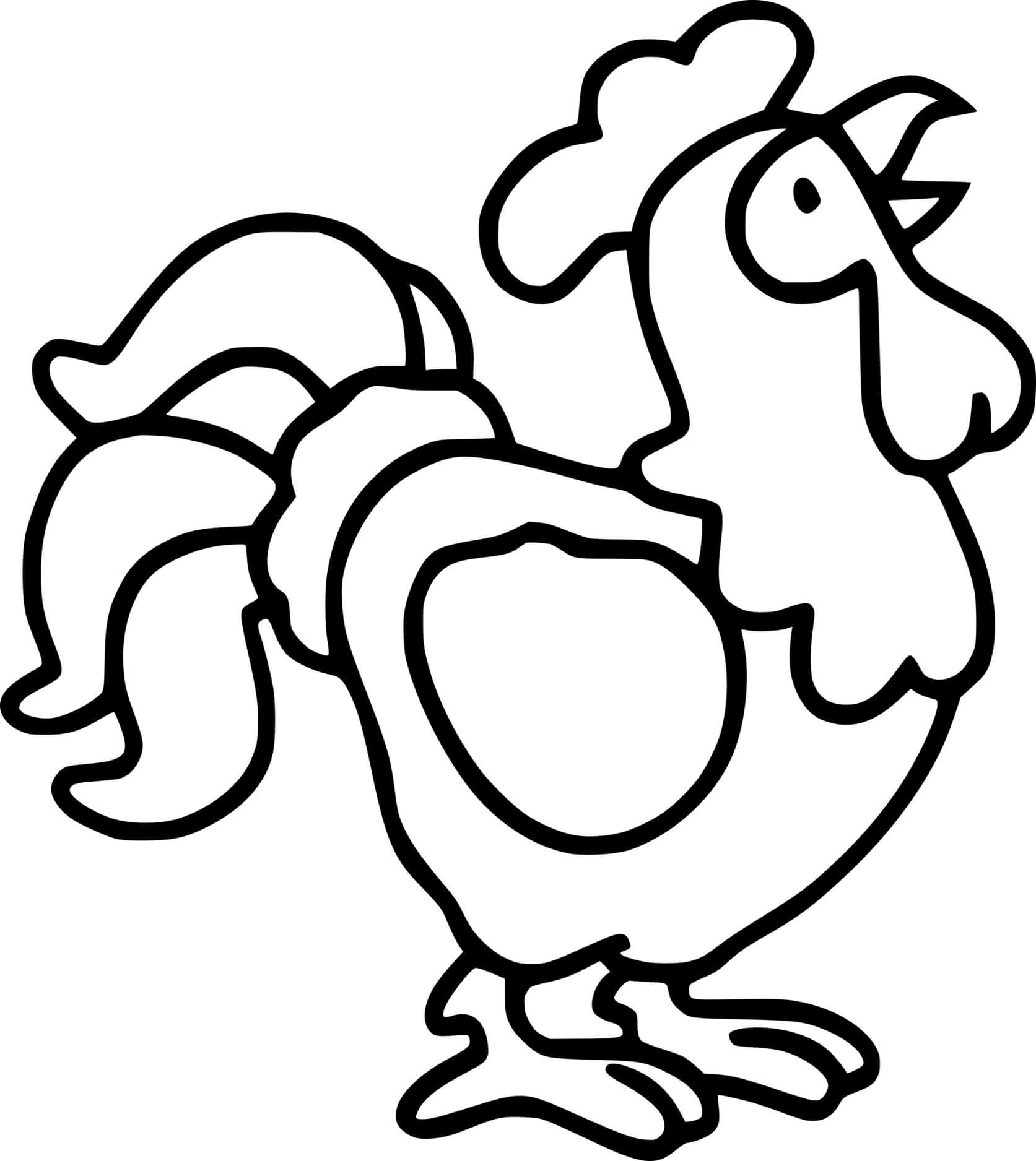 Cartoon Funny Rooster