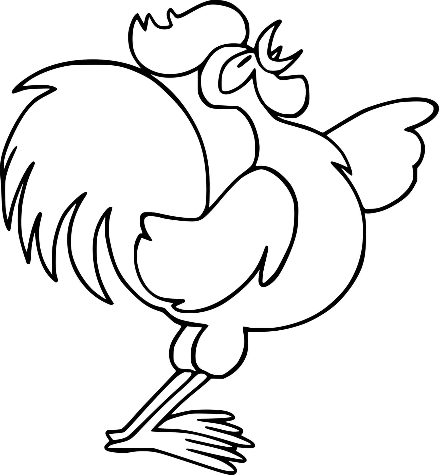 Cartoon Proud Rooster