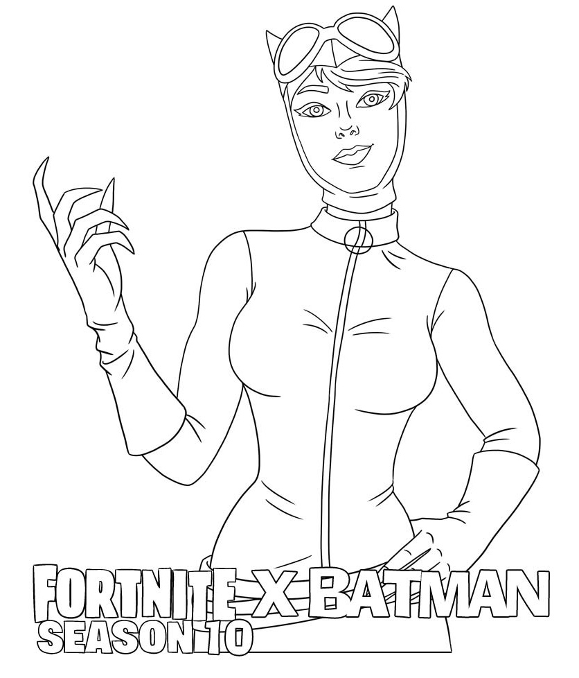 Catwoman Fortnite Batman Season 10 Coloring Page