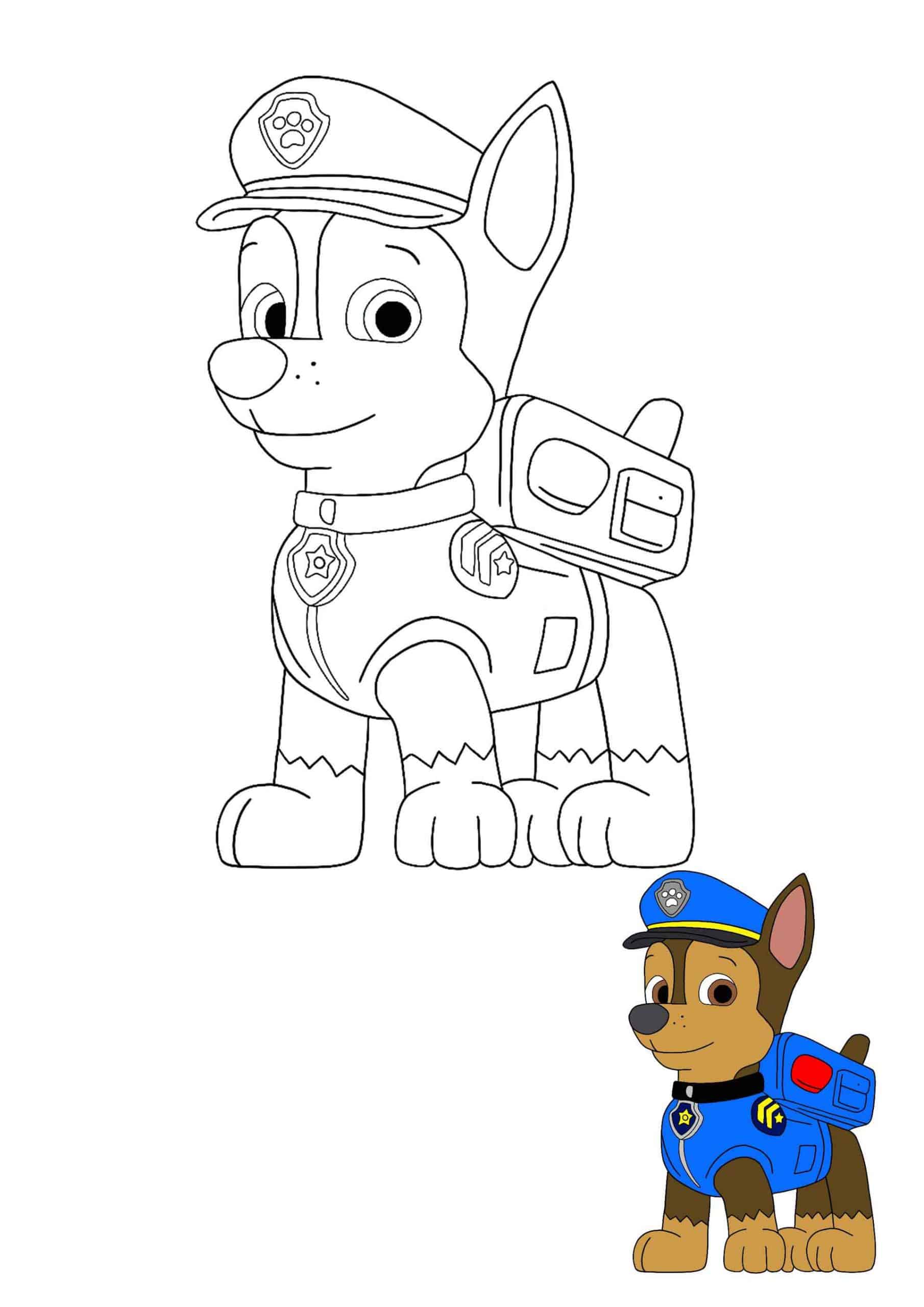 Chase Super Spy Paw Patrol Member No 2 Coloring Page