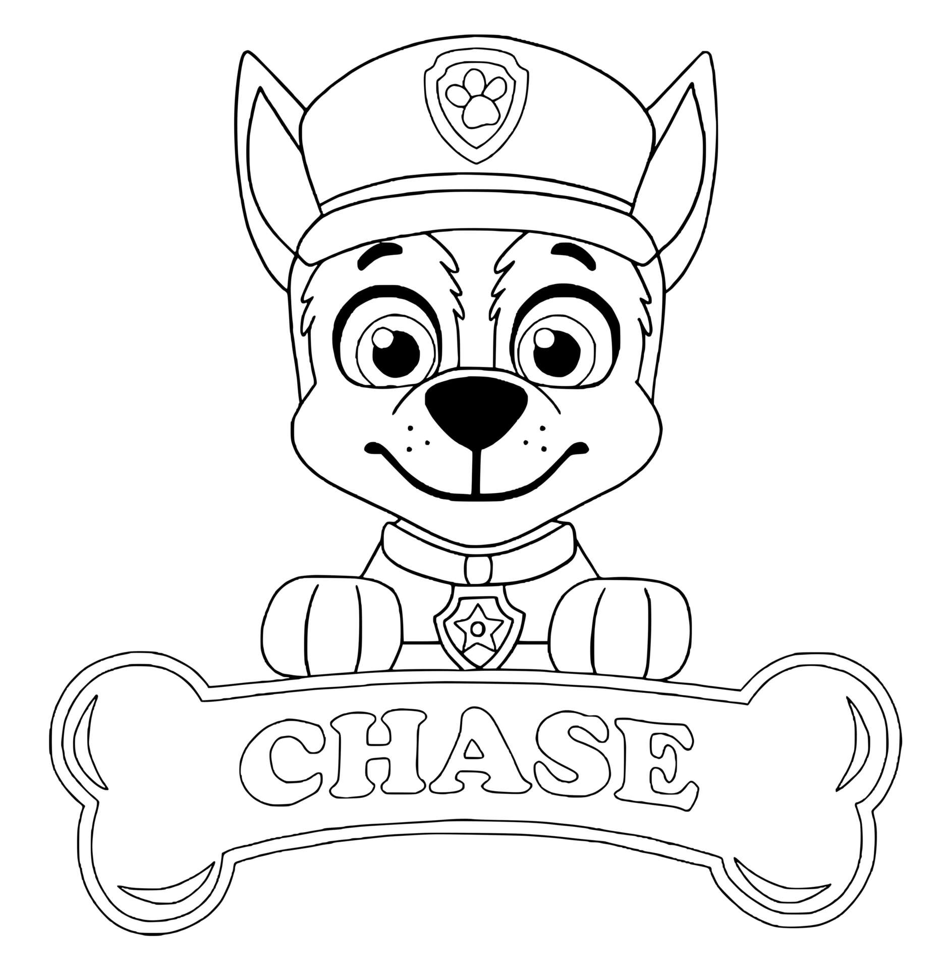 Chase Traffic Cop Pup Coloring Page